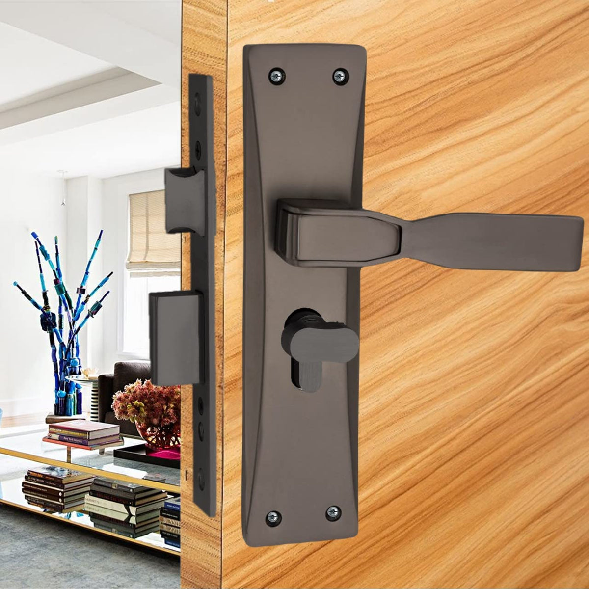 Heavy Duty Zinc Mortise Door Lock, Finish Black (8.5 inch) (O-57)