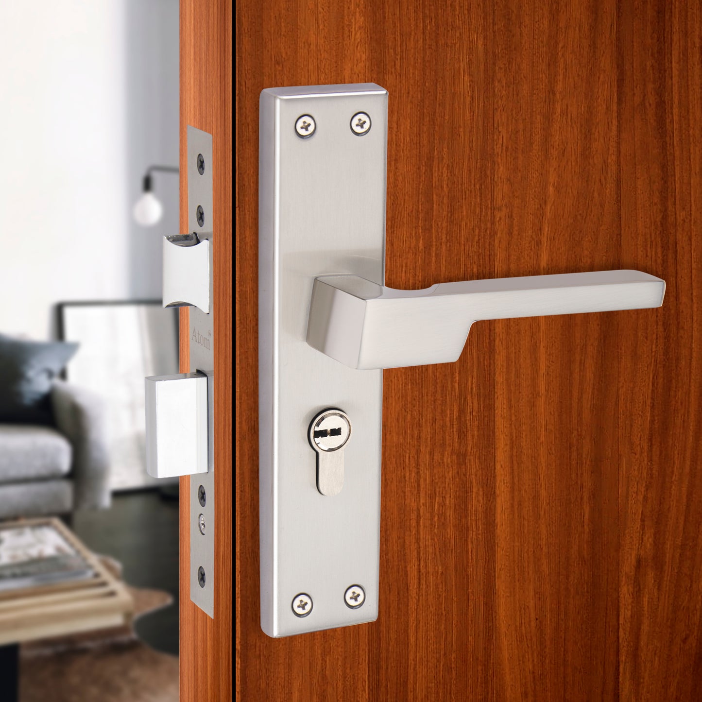 Heavy Duty Aluminium Mortise Door Lock, Silver Satin Finish (8 inch) (AL-61)