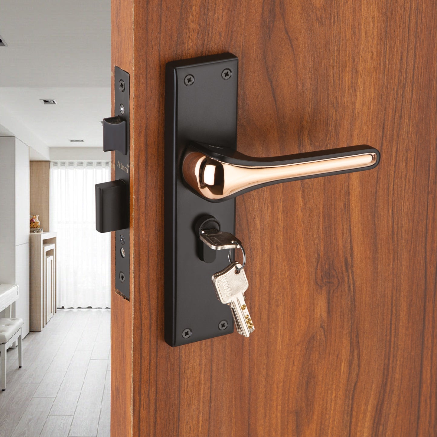 Heavy Duty Zinc Mortise Door Lock, Coca Black Finish, (8 inch) (O68)