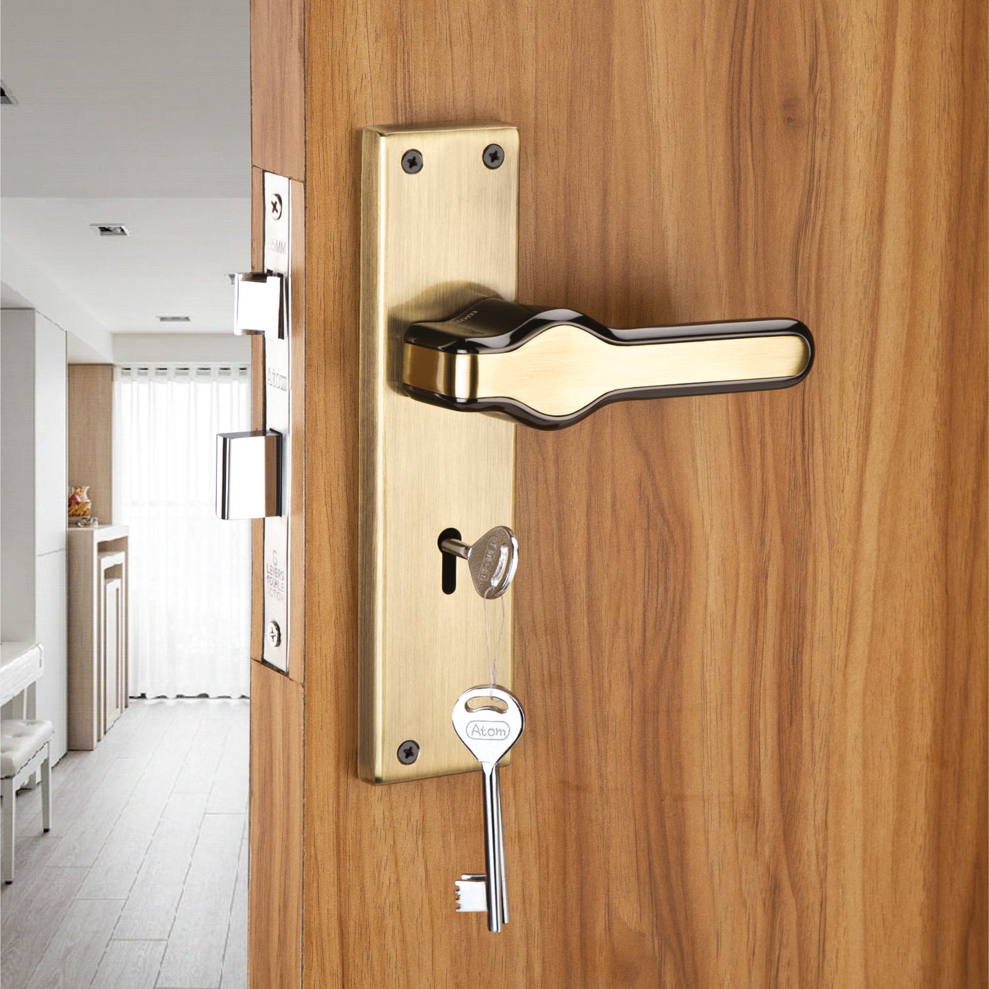 Heavy Duty Zinc Mortise Door Lock, Brass Antique Finish (8 inch) (O67)