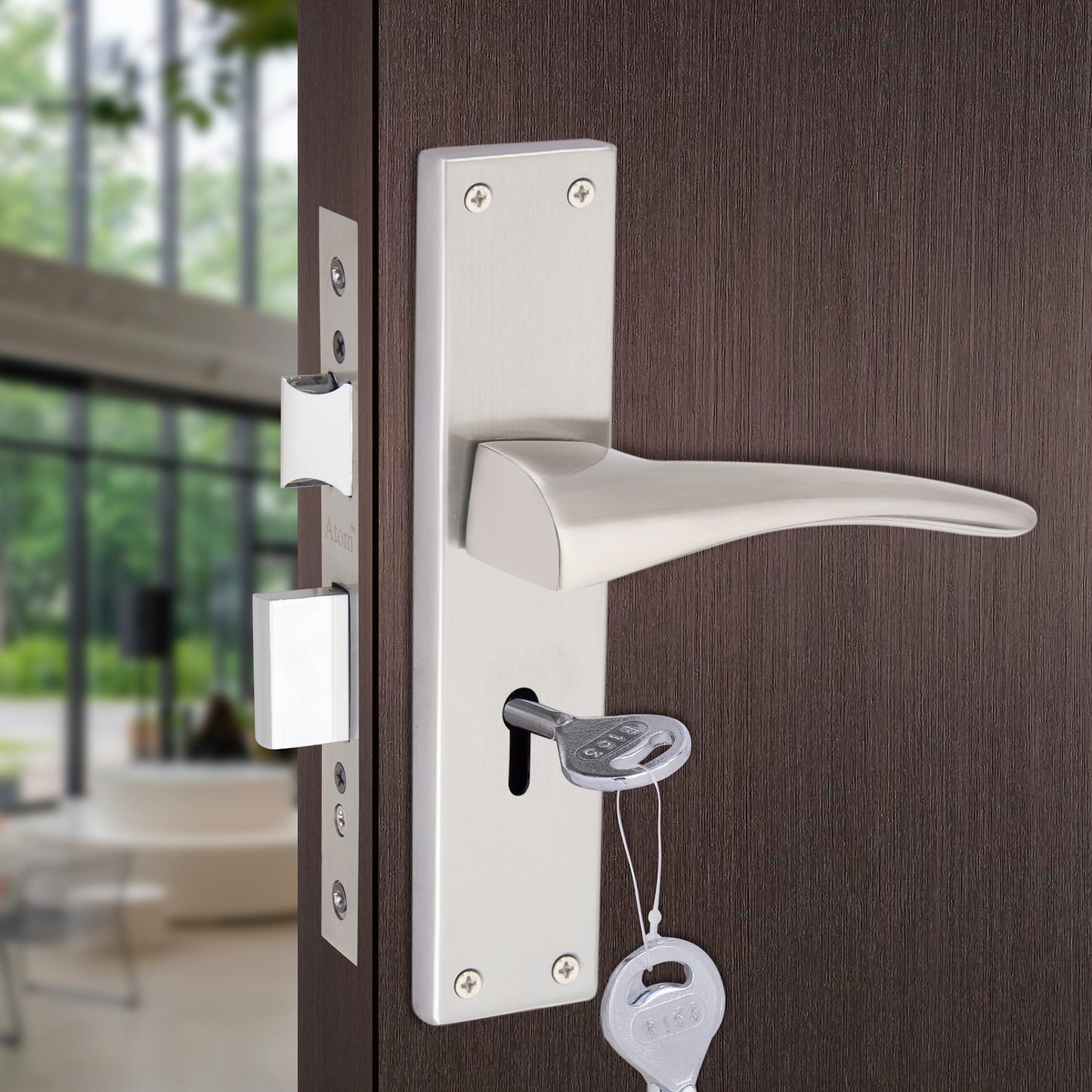 Heavy Duty Aluminium Mortise Door Lock, Silver Satin Finish (8 inch) (AL-62)