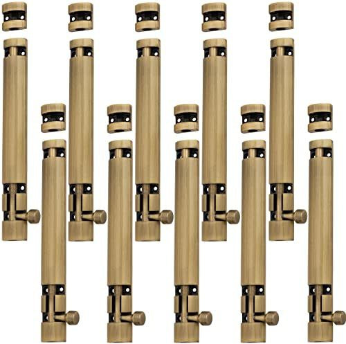 Aluminium Tower Bolt and Steel Rod, Brass Antique Finish, Black, Rose Gold & Silver Satin (Pack of 6) (TB002)