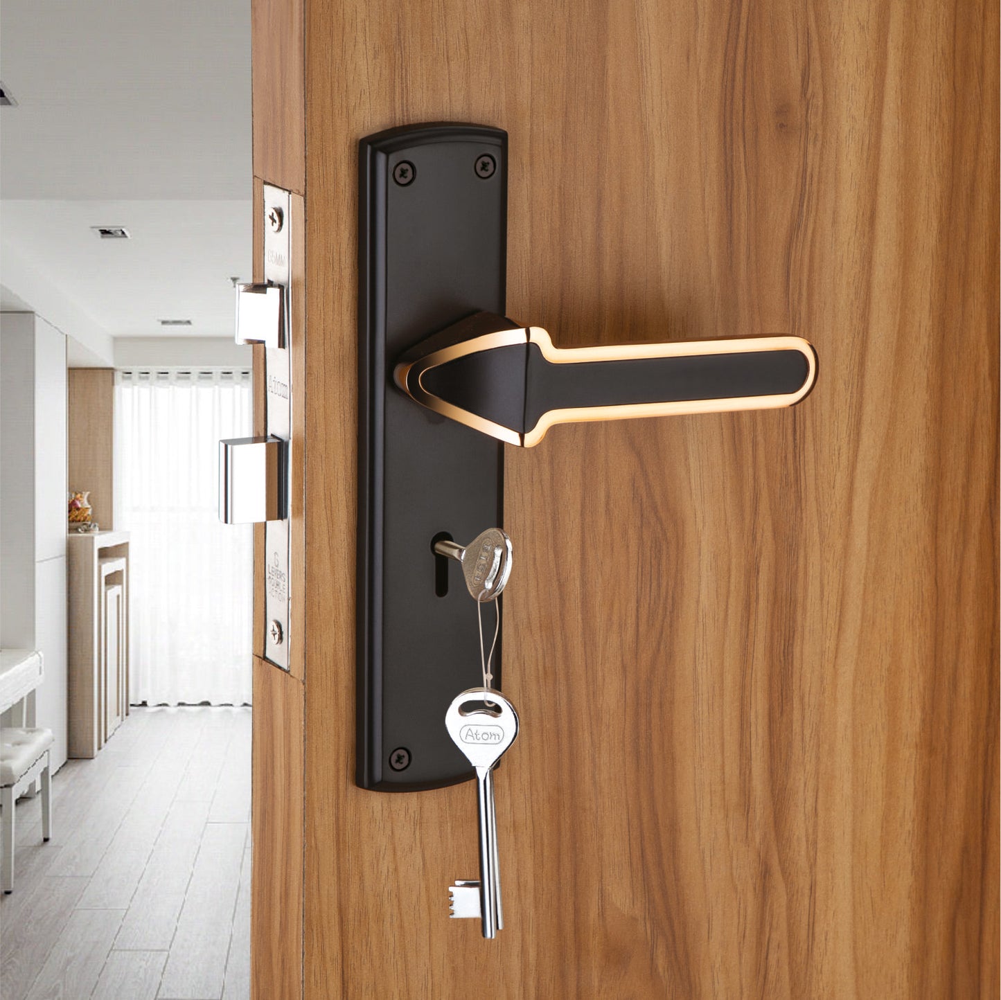 Heavy Duty Zinc Mortise Door Lock, Coca Black Finish (8 inch) (O70)