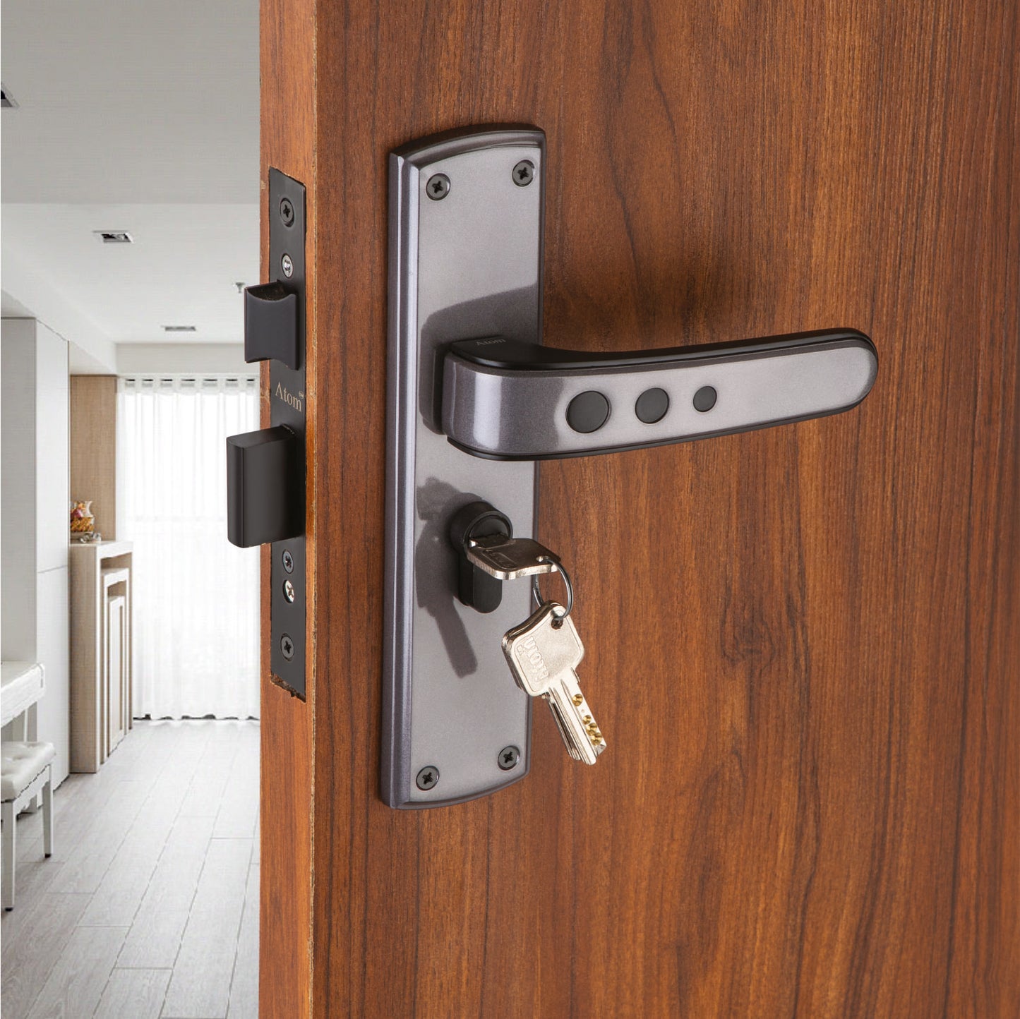 Heavy Duty Zinc Mortise Door Lock, Black Gray Finish (8 inch) (O65)