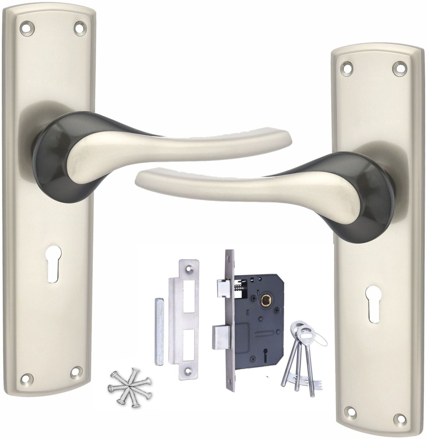 Heavy Duty Zinc Mortise Door Lock, Finish Satin Black (8 inch) (Office O-41)