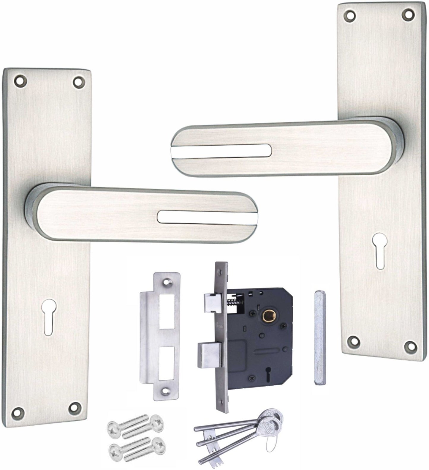 Heavy Duty Zinc Mortise Door Lock, Finish CP Satin (8 inch) (Office O-48)