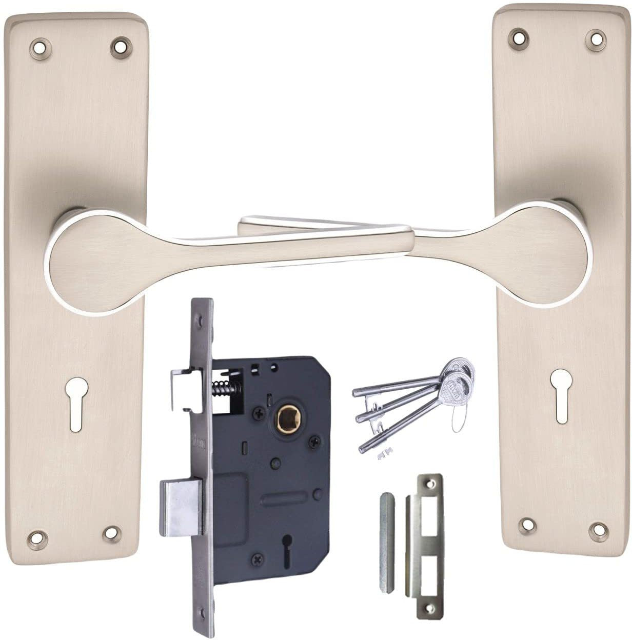 Heavy Duty Zinc Mortise Door Lock, Finish CP Satin, Brass Antique (8 inch) (O-50)