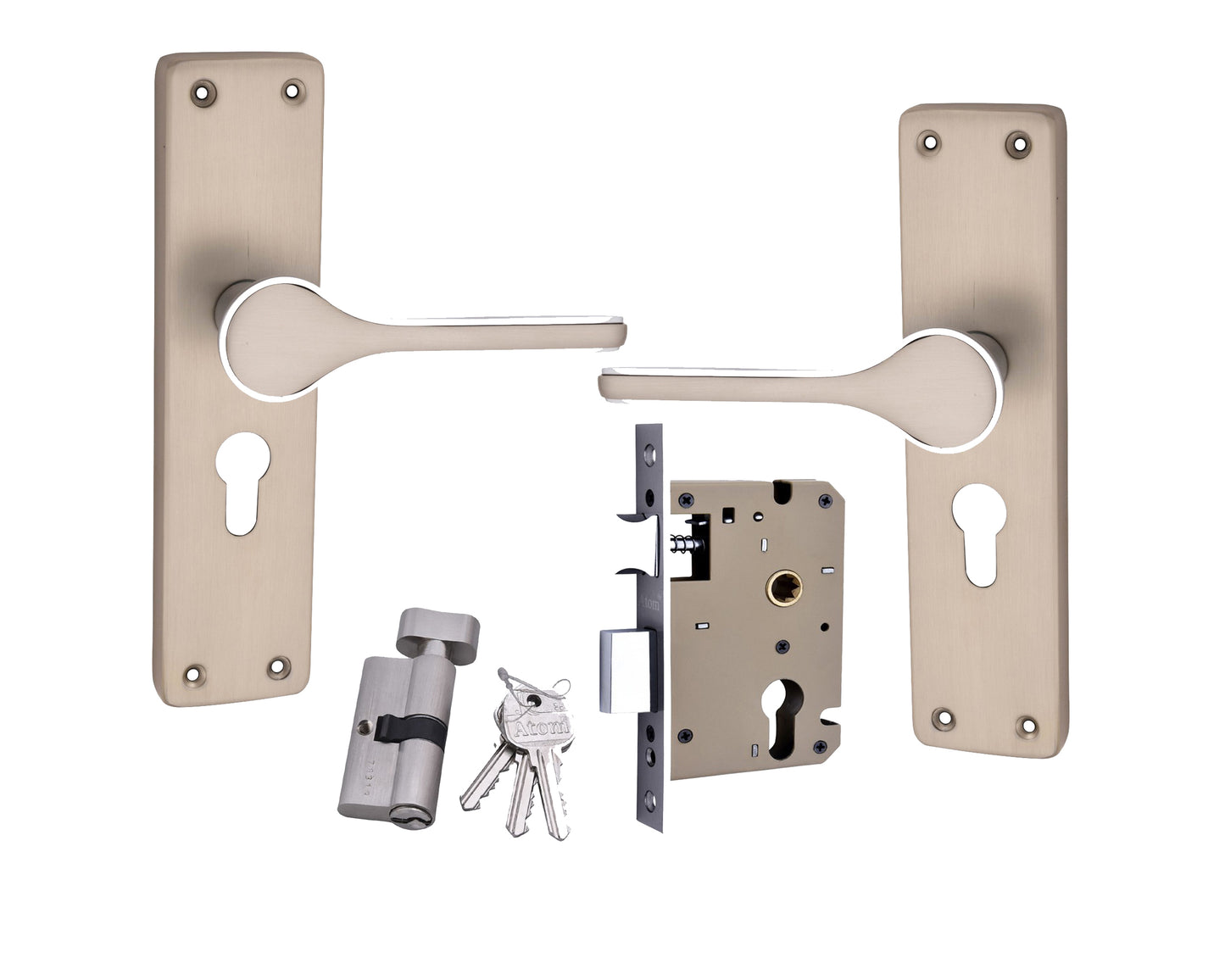 Heavy Duty Zinc Mortise Door Lock, Finish CP Satin, Brass Antique (8 inch) (O-50)