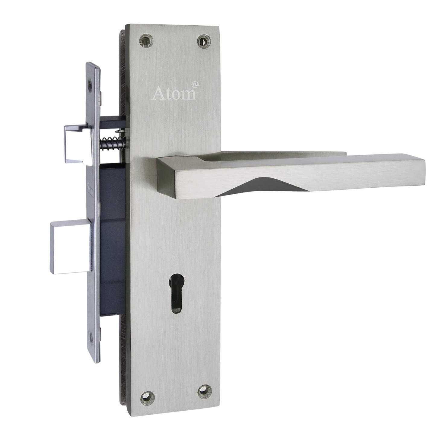Iron Mortise Door Handle Set with Lock Body, Finish Brass antique & CPSS (3 Keys) (6 Lever Double Stage Lockset) (8 Inch) (WIH-53-KY)