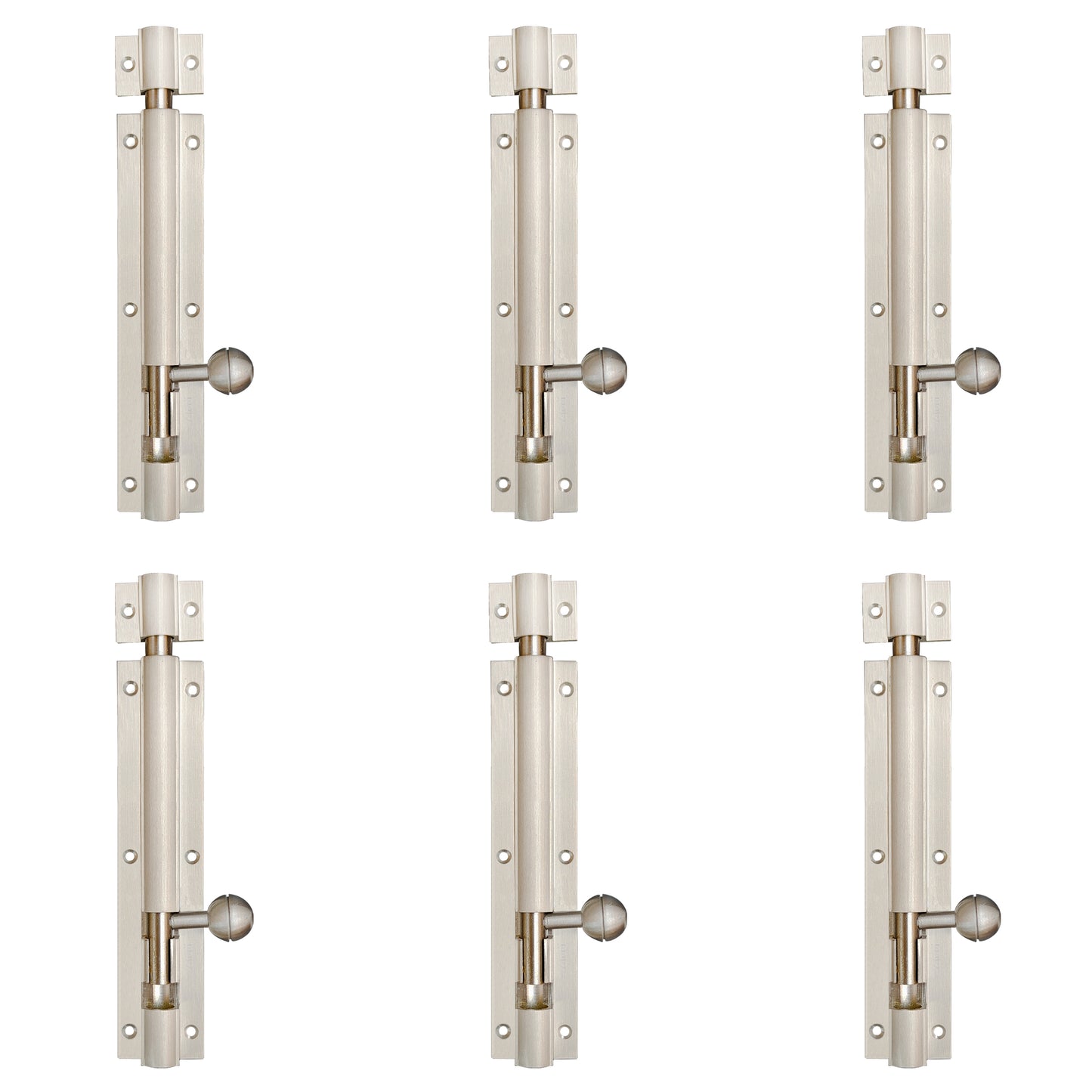 Aluminium Tower Bolt, Silver Satin Finish (TB001)
