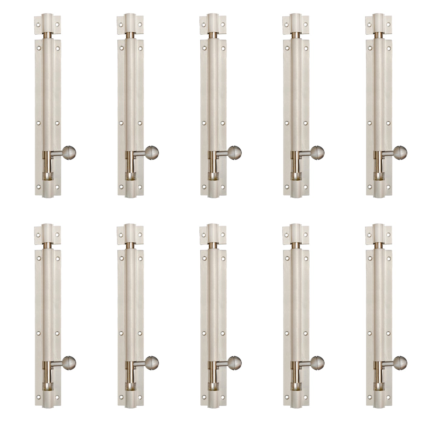 Aluminium Tower Bolt, Silver Satin Finish (TB001)