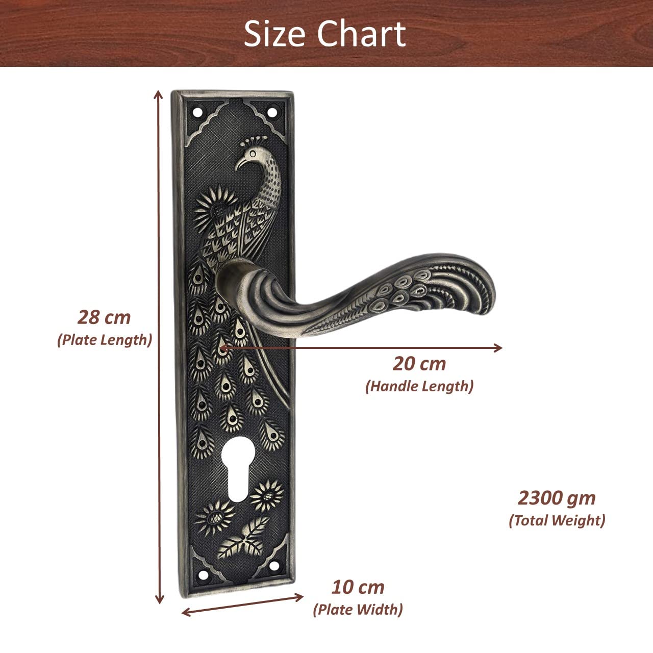 Heavy Duty Mortise Door Lock with One Sided Key for Bedroom, Brass Antique Finish (3 Keys) (MAYURCYOSK70)