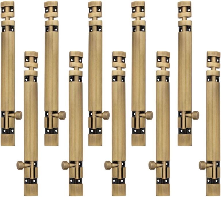 Aluminium Tower Bolt and Steel Rod, Brass Antique Finish, Black, Rose Gold & Silver Satin (Pack of 6) (TB002)