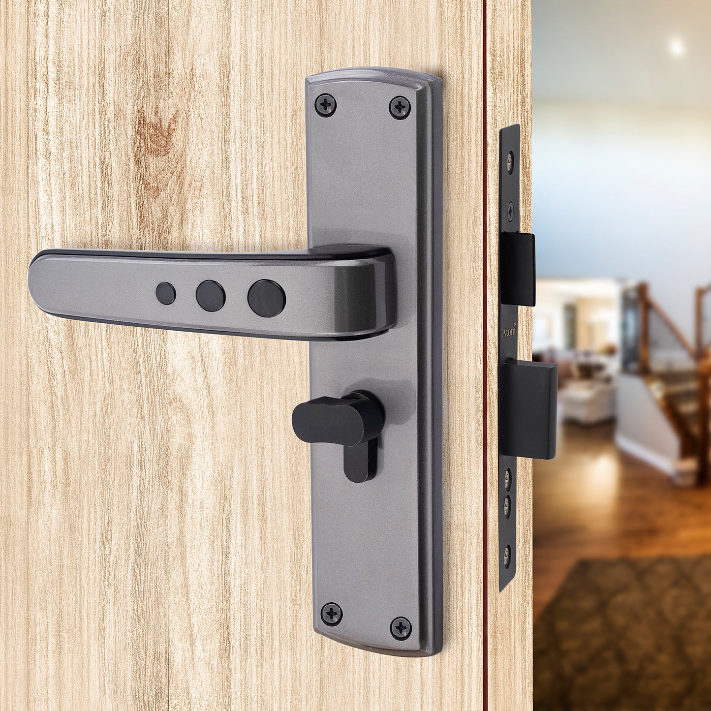 Heavy Duty Zinc Mortise Door Lock, Black Gray Finish (8 inch) (O65)