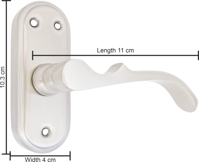 Stainless Steel Mortise Door Handle Set with Lock Body, Silver Satin Finish (Venus)