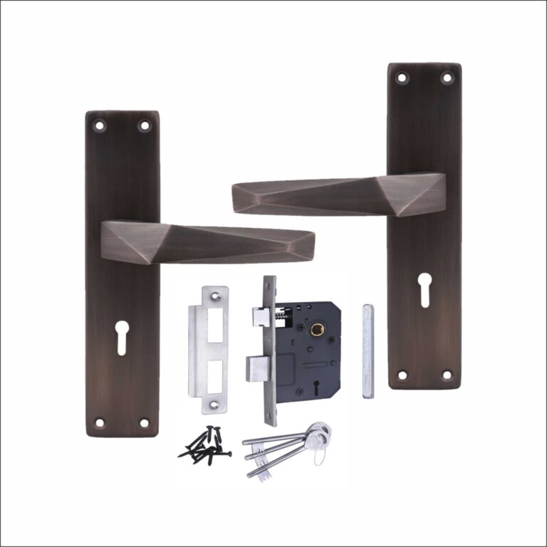 Heavy Duty Iron Mortise Door Lock for Bedroom Black Finish (8 inch) (WIH-806)
