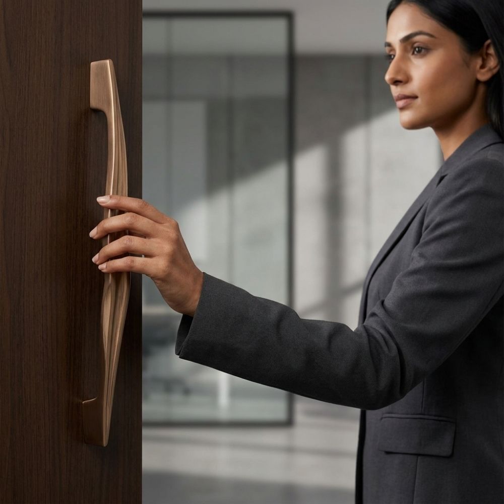 Cabinet Handle CH-FEMIN PVD Rose Gold | Designer Curved Furniture Handle