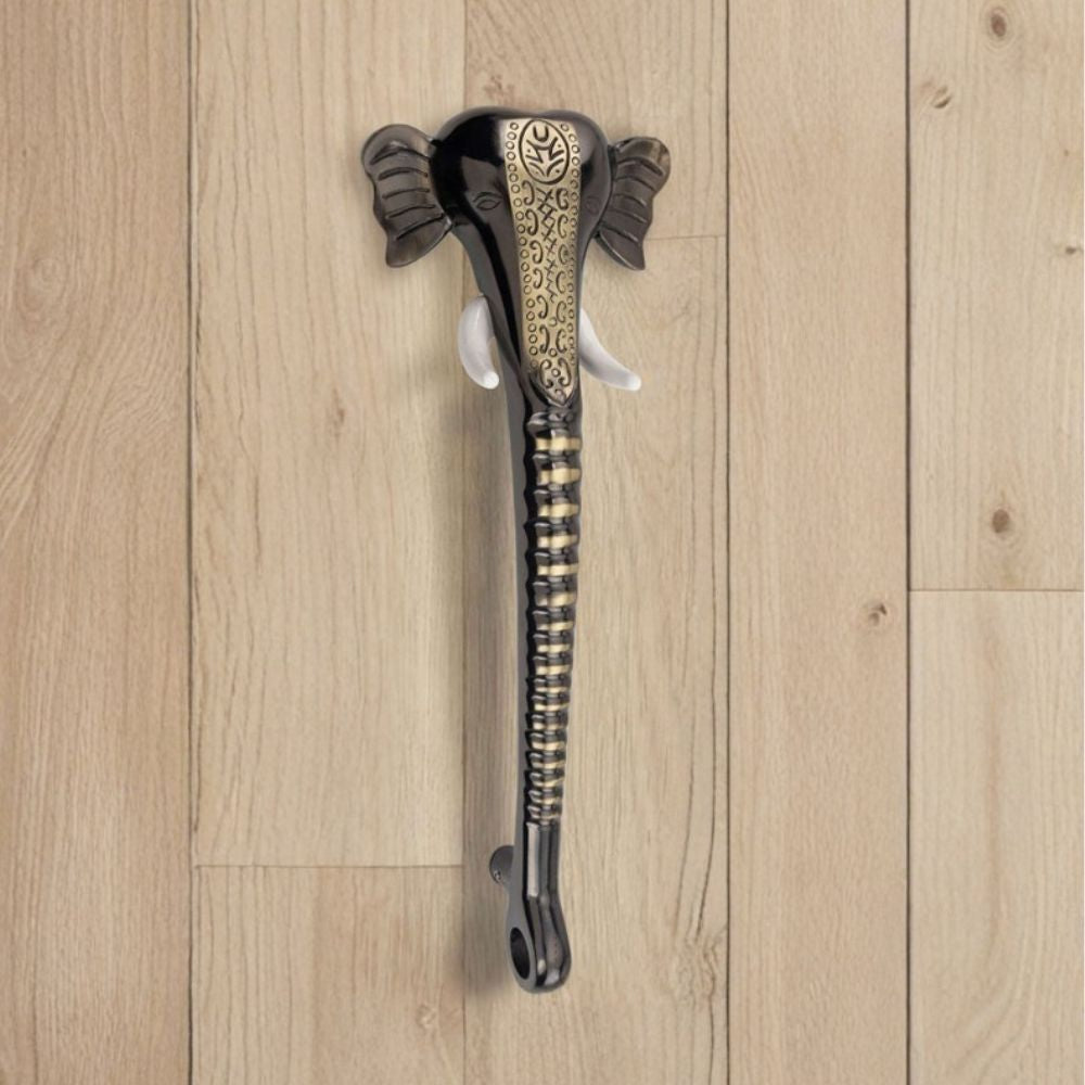 Elephant Design Door Pull Handle Black Antique Finish