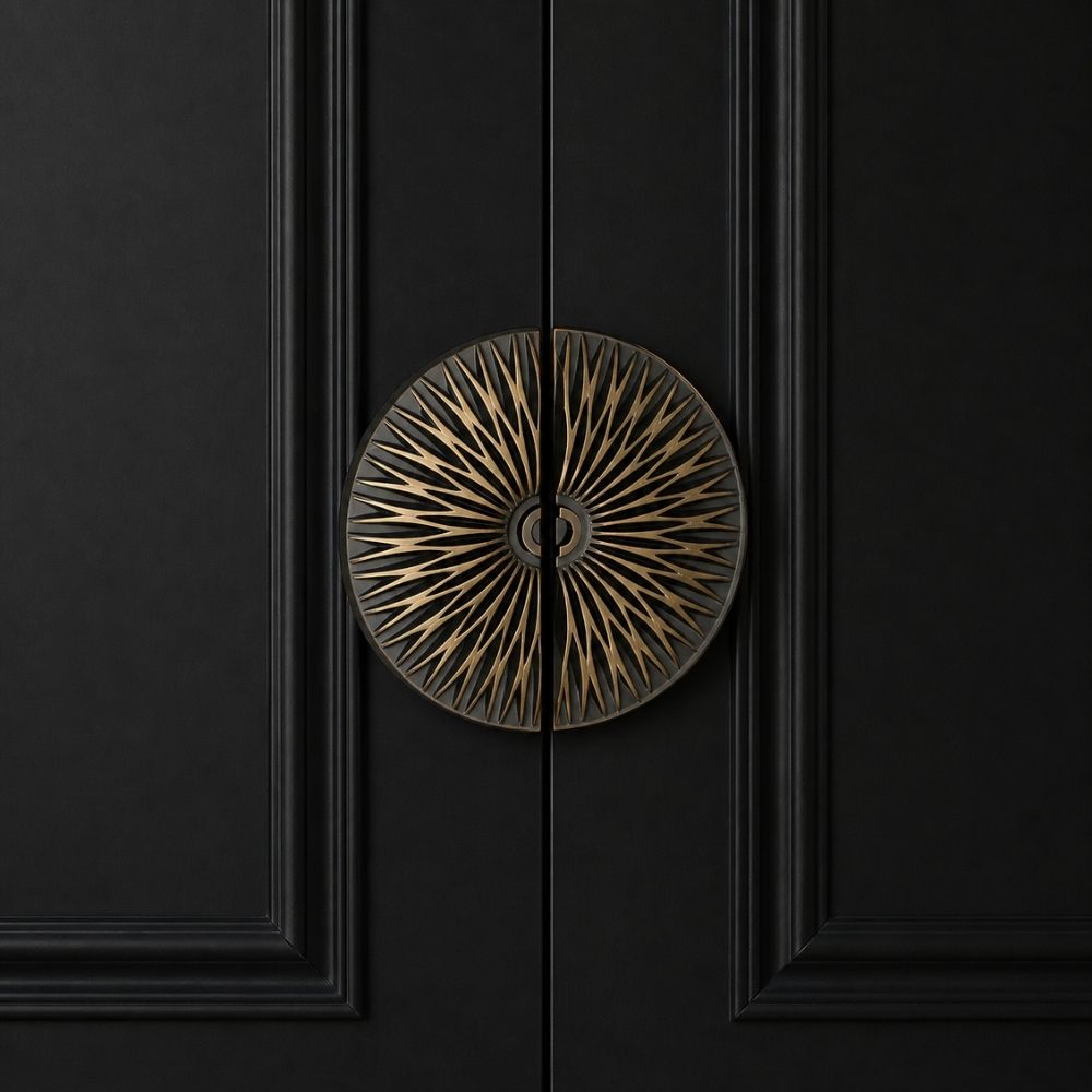HELIA Double Door Pull Handle ANTIQUE Finish 8"