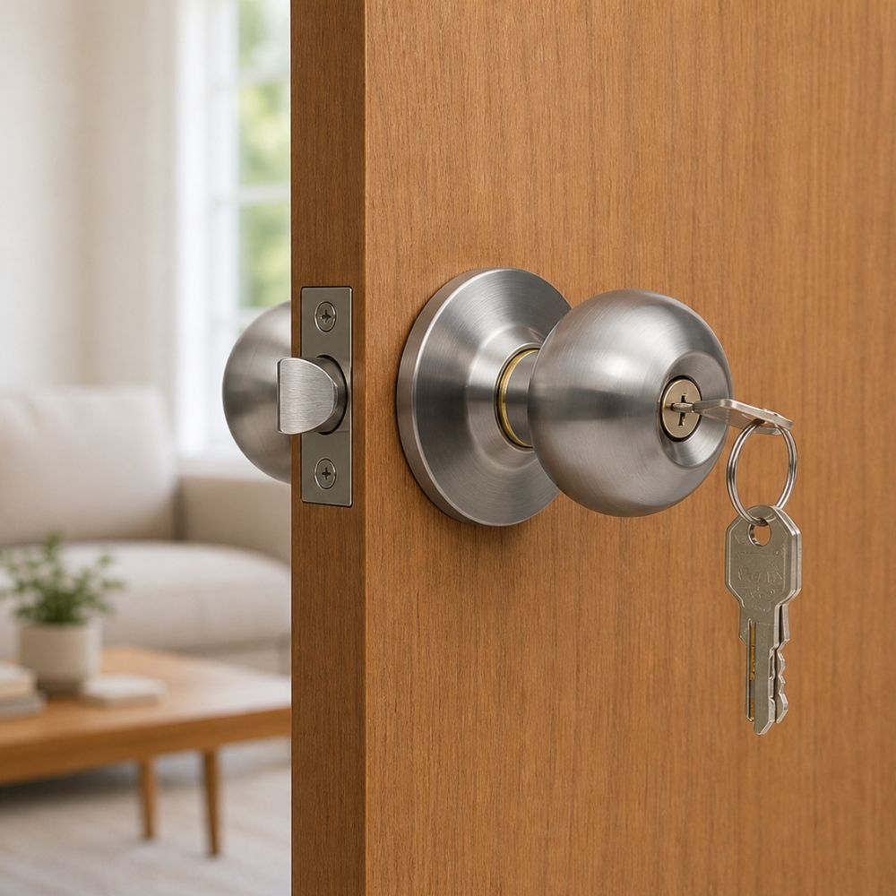 Round Door Knob with Key / Without Key | SS & Antique Finish Door Lock Knob