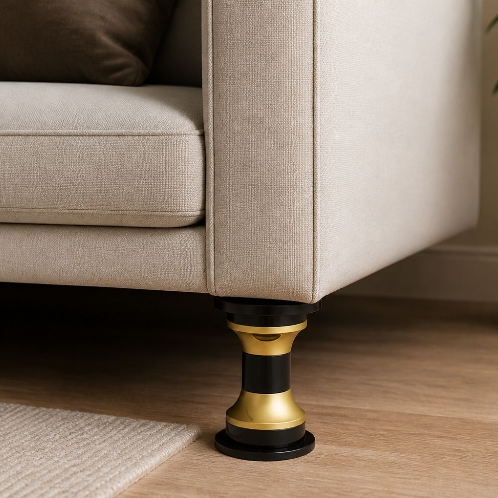 Sofa Leg SL-1010 Designer Furniture Leg Black & Gold Finish 4"