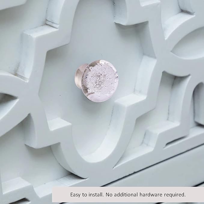 Glass Knob for Cabinet (4 Pack) (1.25 inches) (Clear, Small)