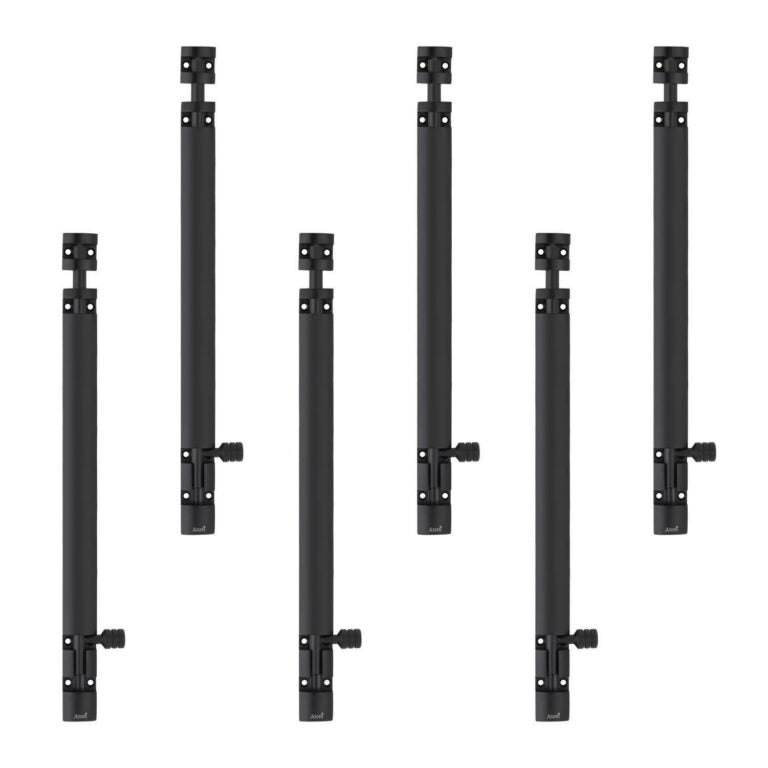 Aluminium Tower Bolt and Steel Rod, Brass Antique Finish, Black, Rose Gold & Silver Satin (Pack of 6) (TB002)