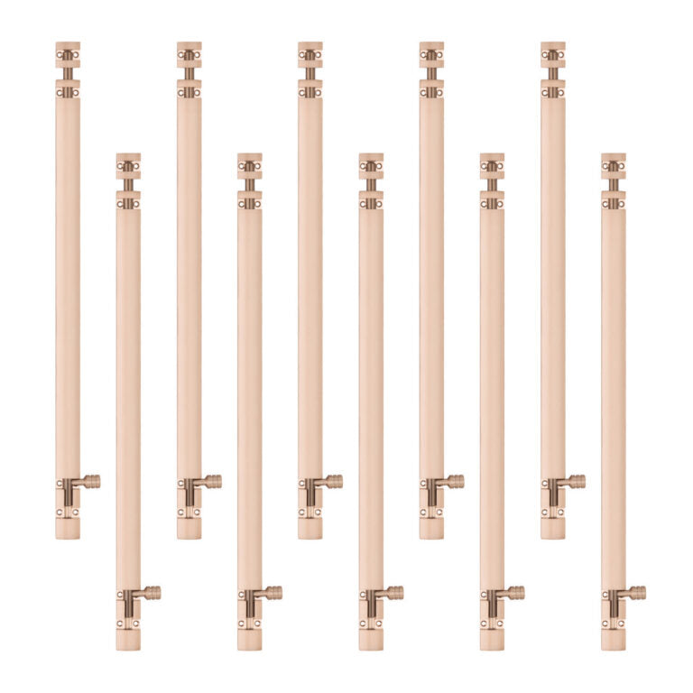 Aluminium Tower Bolt and Steel Rod, Brass Antique Finish, Black, Rose Gold & Silver Satin (Pack of 6) (TB002)