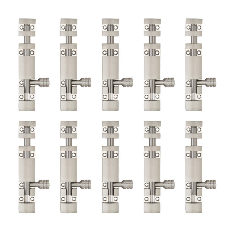 Aluminium Tower Bolt and Steel Rod, Brass Antique Finish, Black, Rose Gold & Silver Satin (Pack of 6) (TB002)
