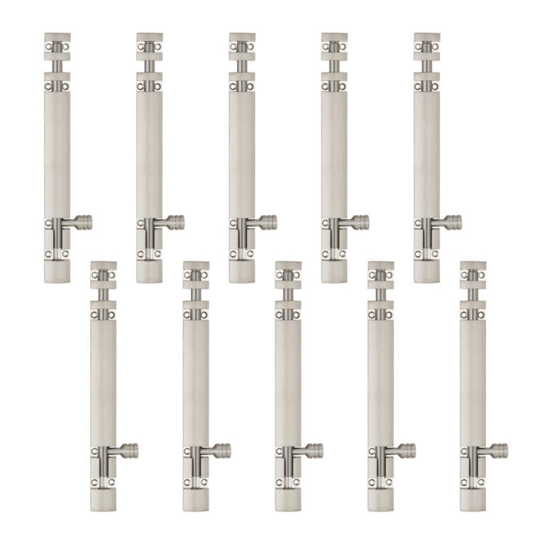 Aluminium Tower Bolt and Steel Rod, Brass Antique Finish, Black, Rose Gold & Silver Satin (Pack of 6) (TB002)