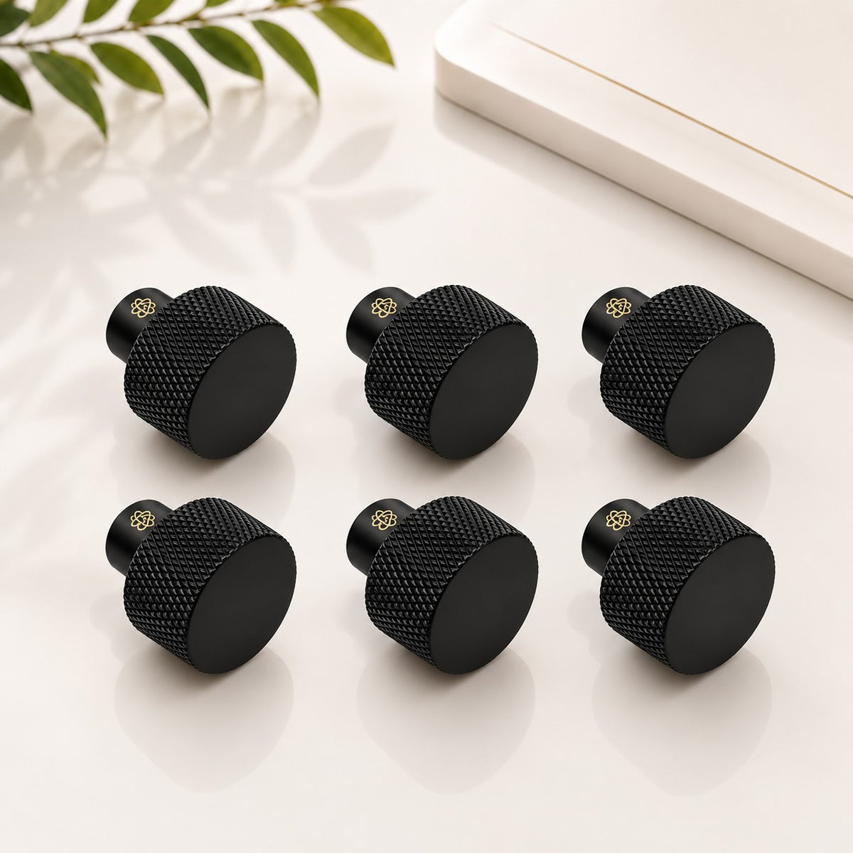 Brass Knob for Cabinet, Colour Brass Antique, Black Matt & Rose Gold (1-Inch), Pack of 6 (Diamond Knob)