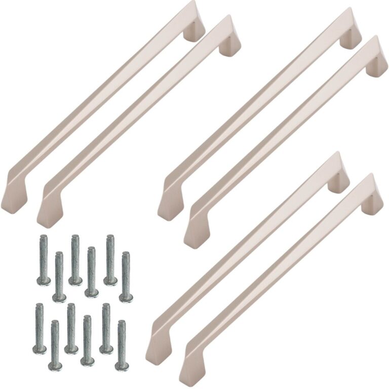 Zinc Cabinet Handle, Finish Silver Satin & Satin Black (6 Pack) (CH223)