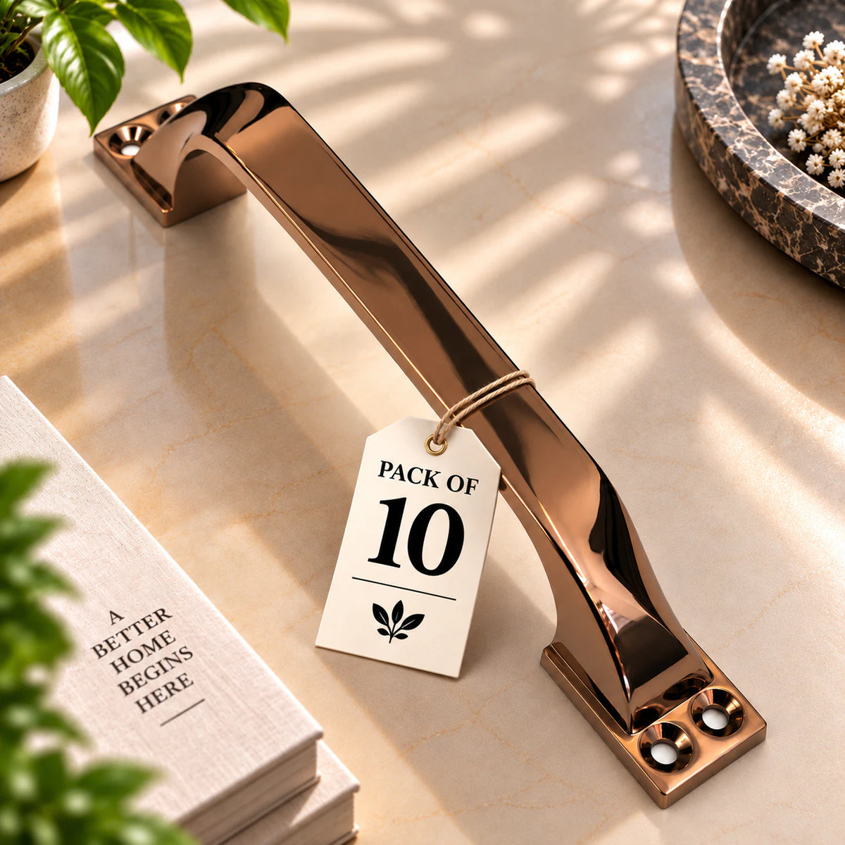 Cabinet Handle CH-TWIST PVD Rose Gold | Designer Furniture Pull Handle 4" 6" 8"