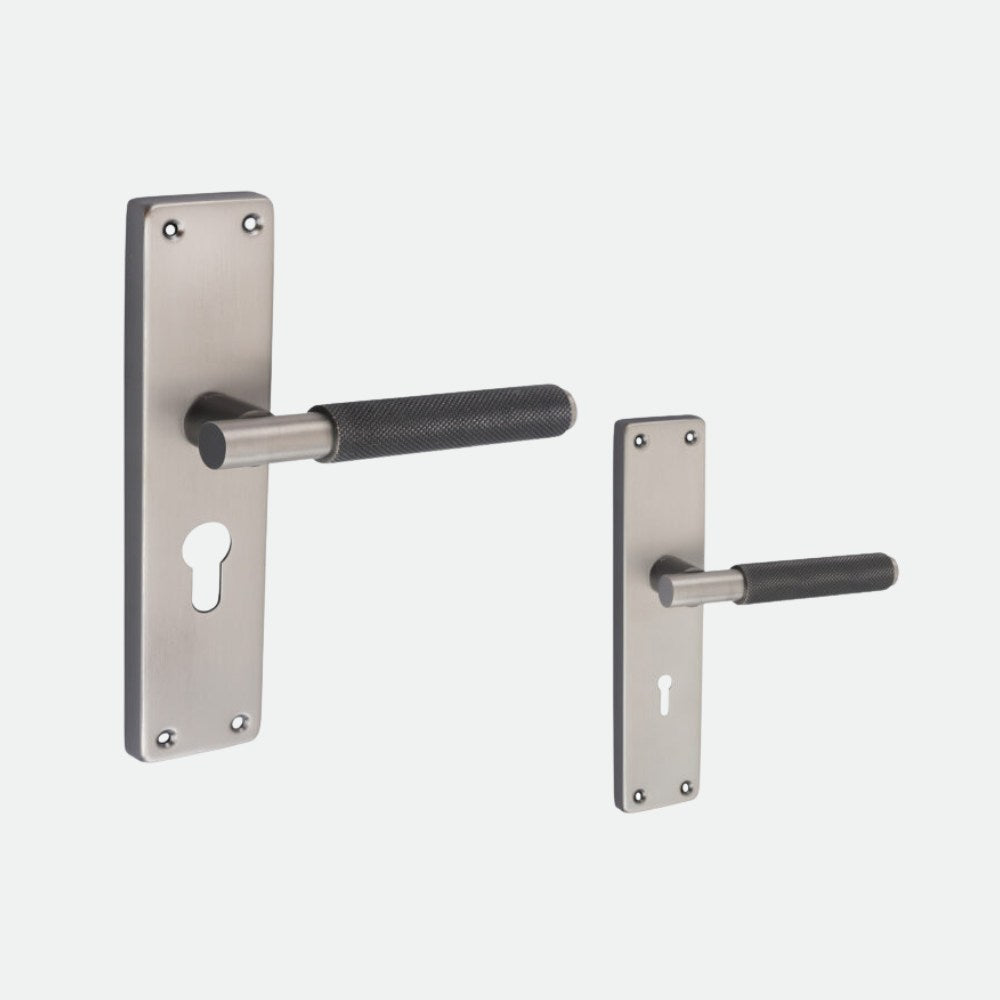 Heavy Duty Iron Mortise Door Lock, Black Silver Finish (8 inch) (MIA-DOT)