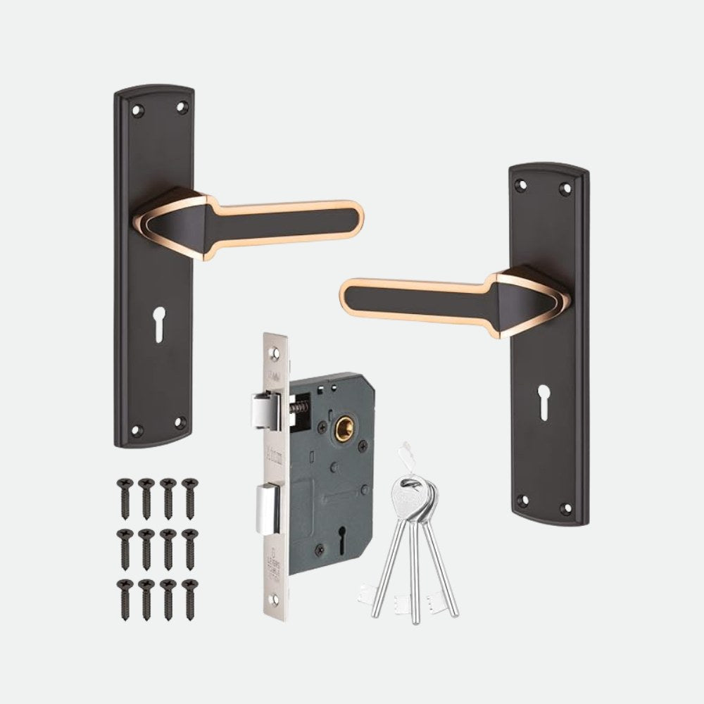 Heavy Duty Zinc Mortise Door Lock, Coca Black Finish (8 inch) (O70)
