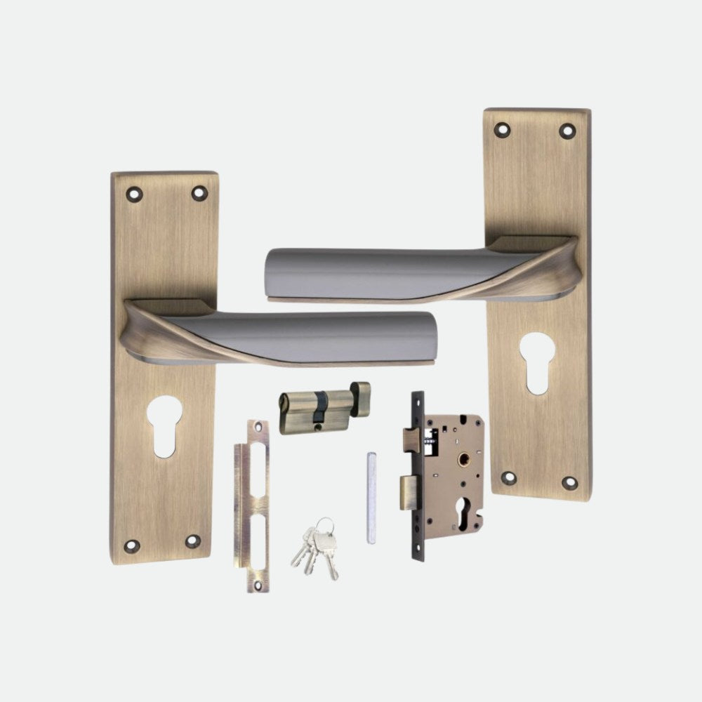 Heavy Duty Zinc Mortise Door Lock, Finish Brass Antique (8 inch) (O-56)