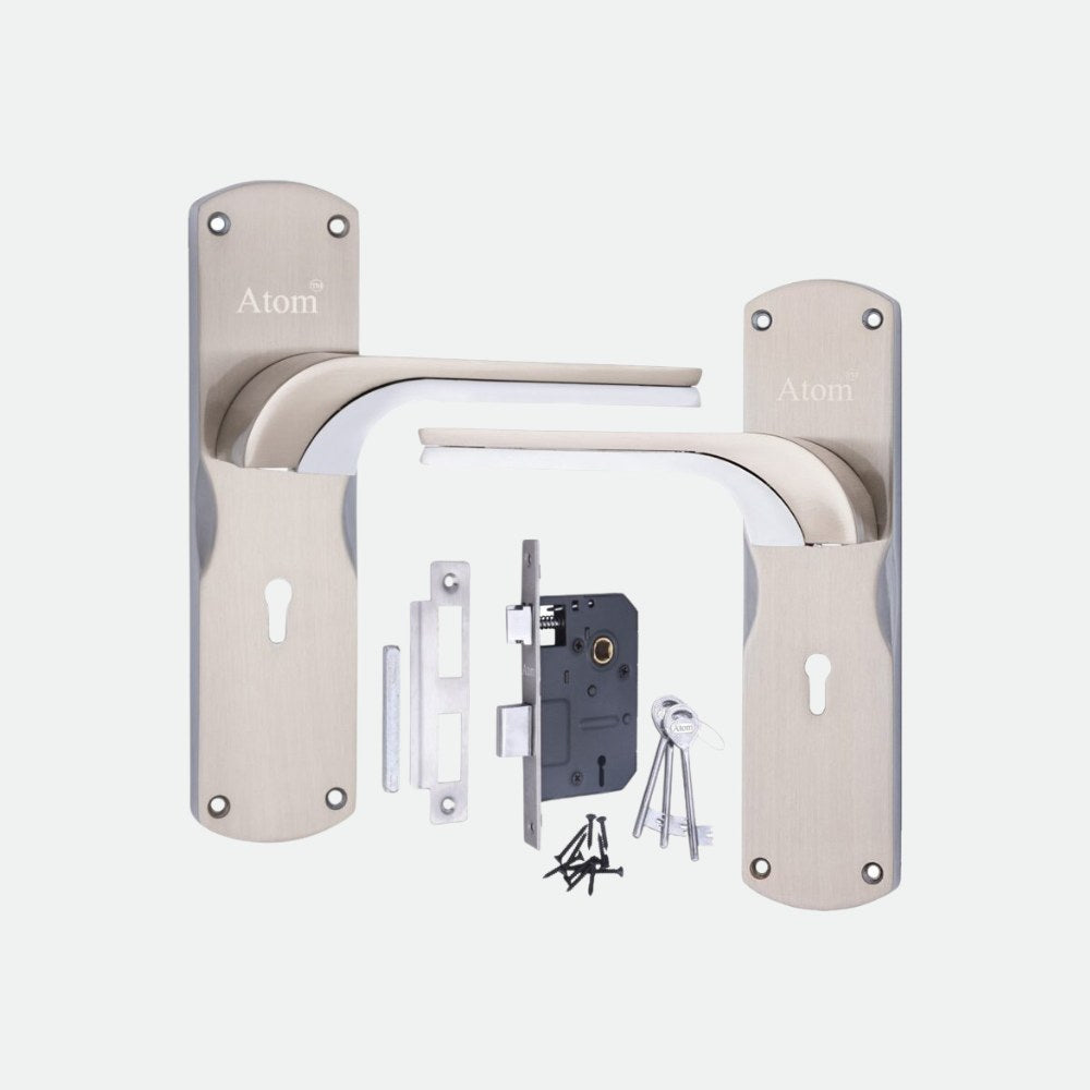 Heavy Duty Zinc Mortise Door Lock, Finish Silver Satin (8 inch) (Office O-46)