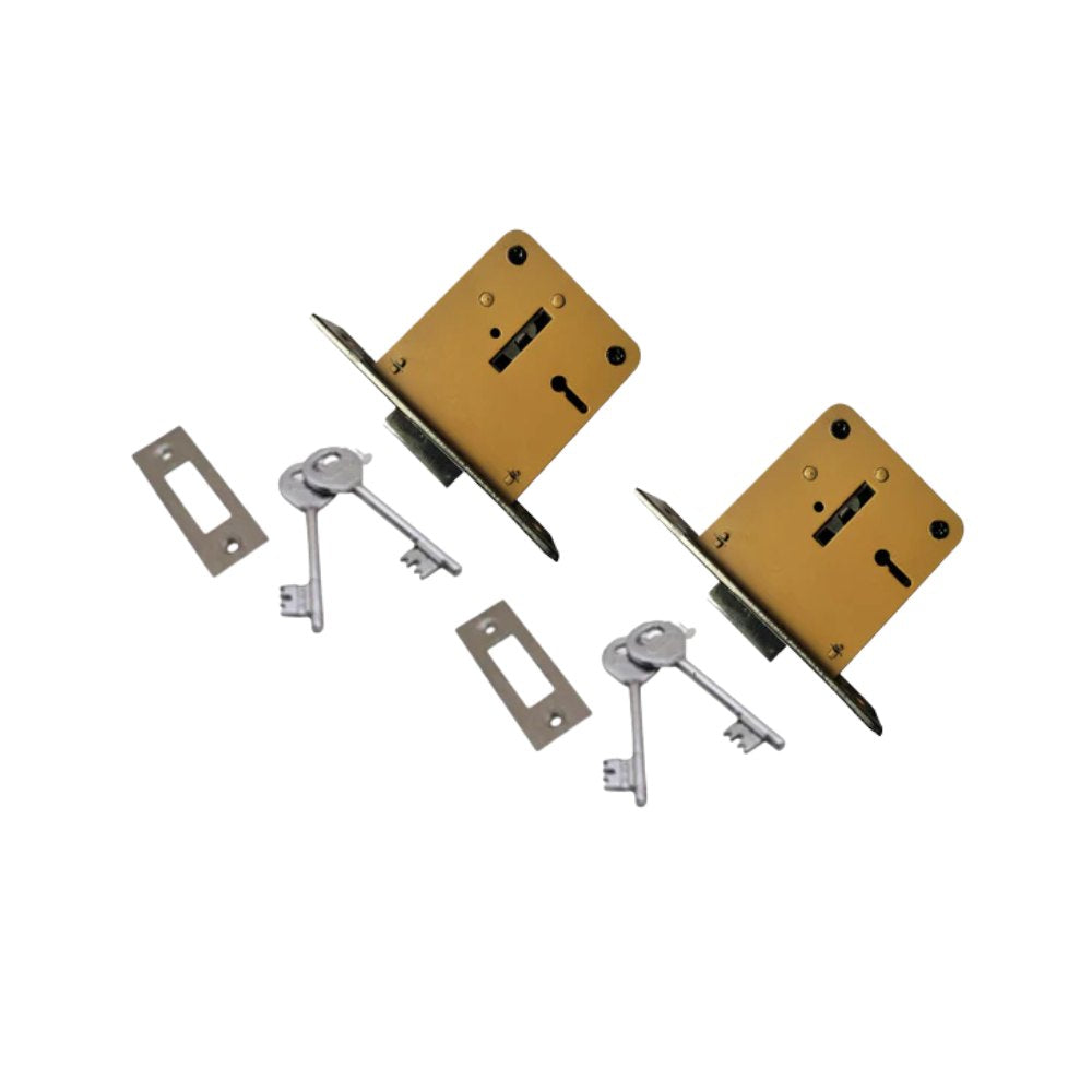 Iron lock, Yellow Finish, 2 Keys (Pack of 2) (DL-001)
