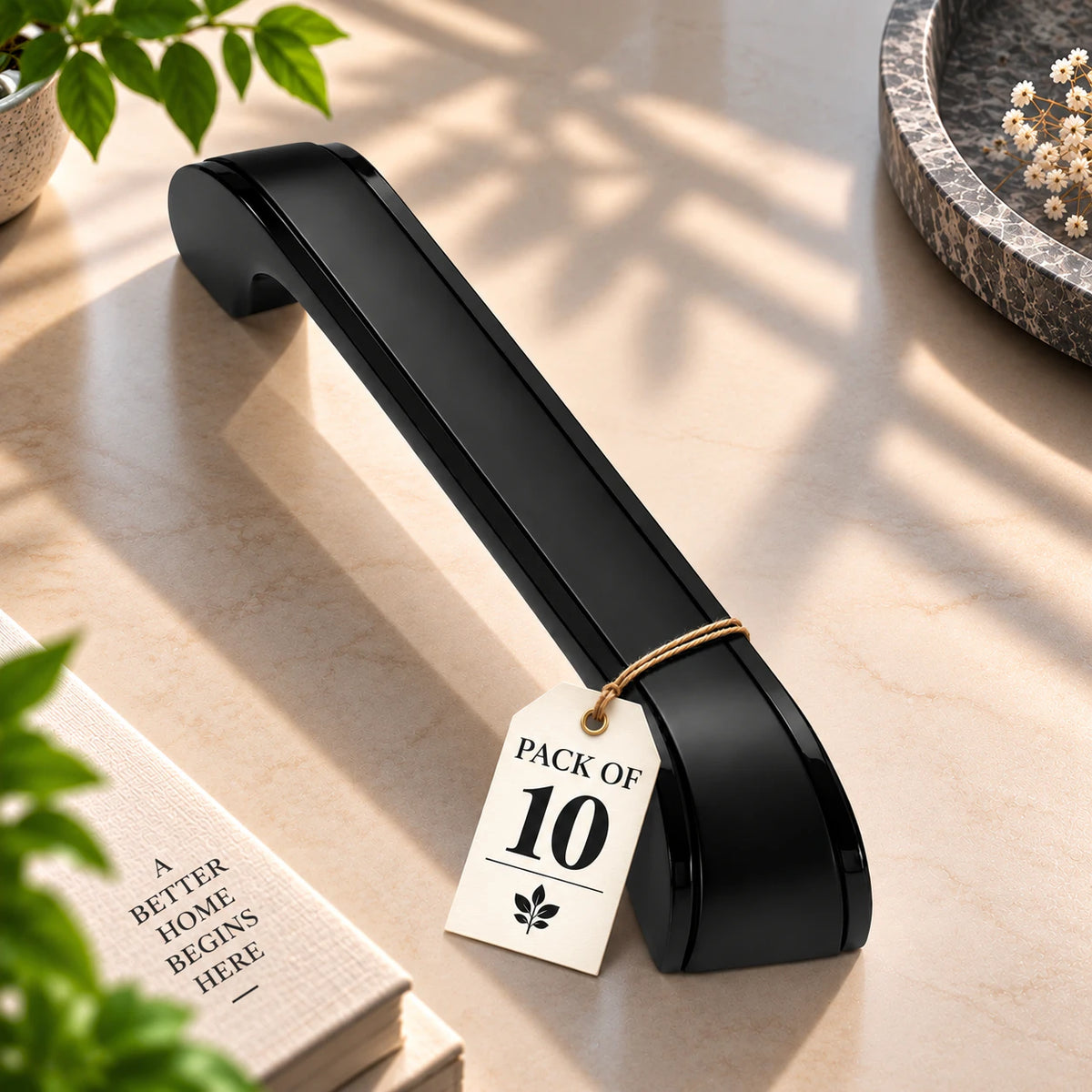 Zinc Cabinet Handle, CPSS & BLACK Finish (252)