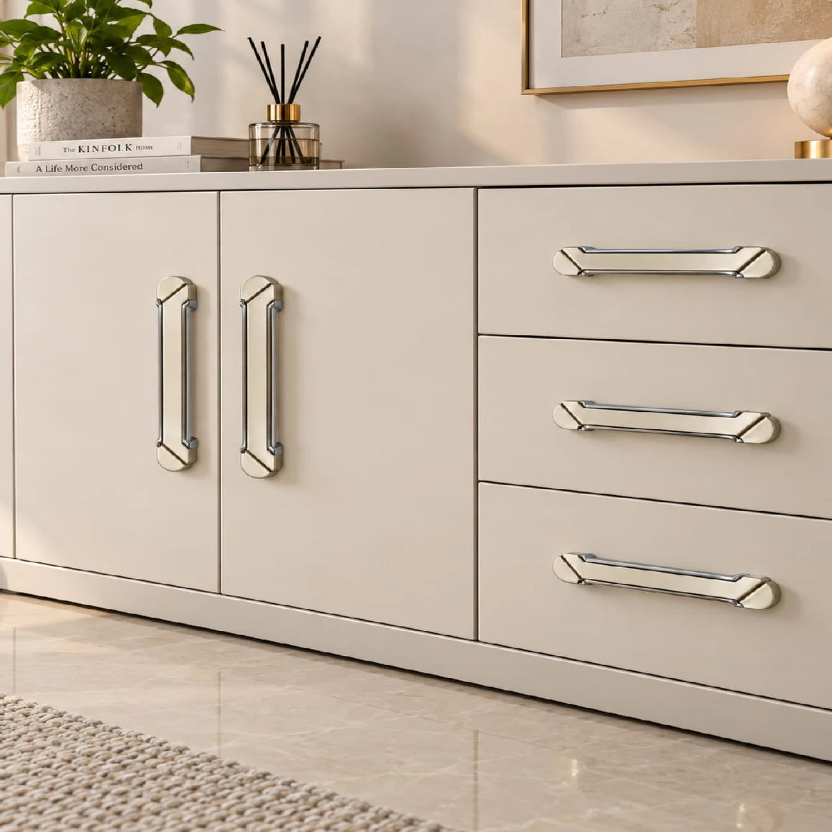 Zinc Cabinet Handle, CP Satin Finish (6 Pack) (CH241)