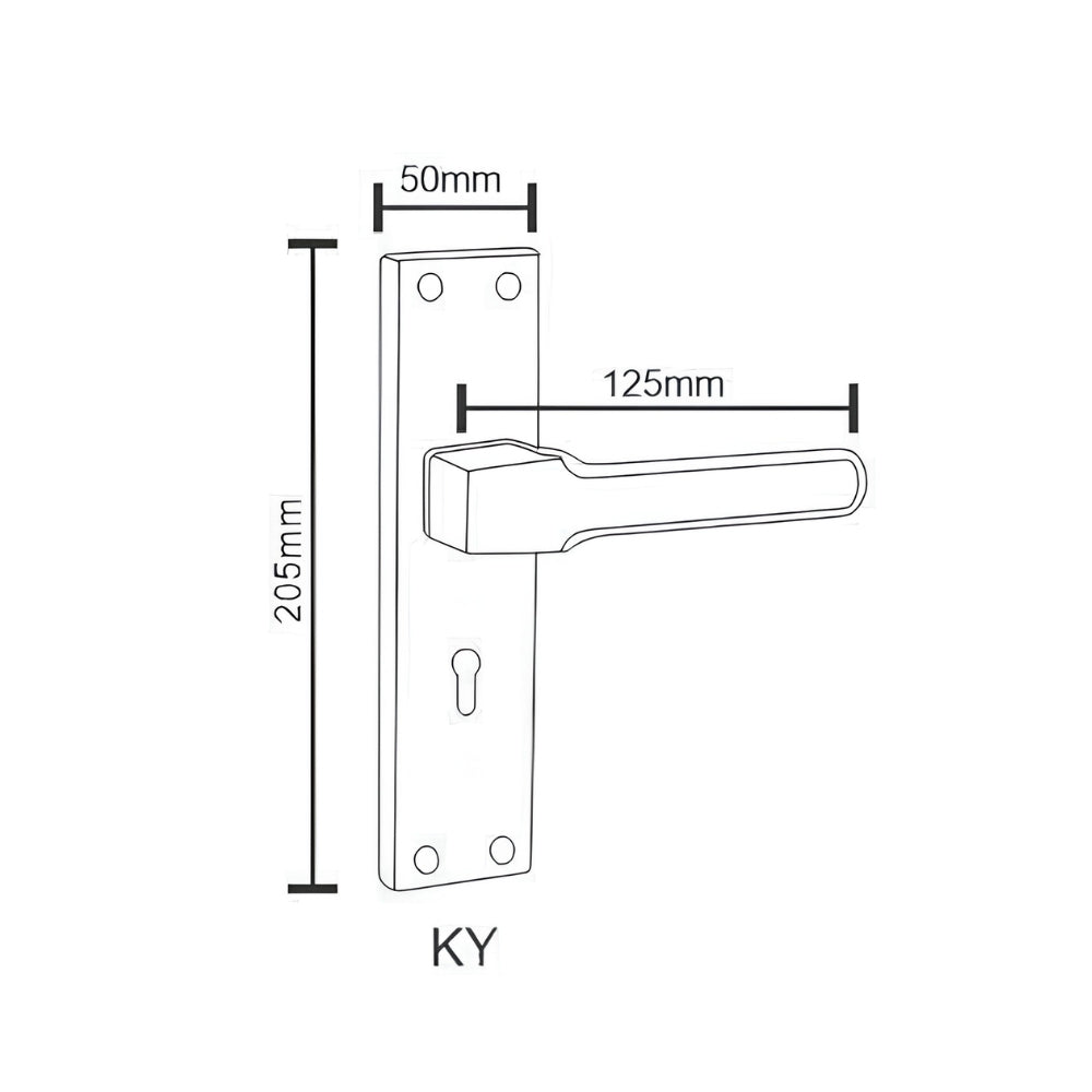 Gold Antique Handle with Lock Plate KY 65mm (O-80)