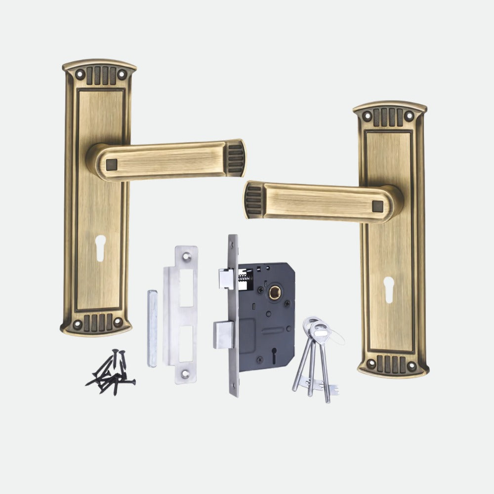 8 inch Heavy Duty Zinc Mortise Door Lock, Brass Antique Finish (O-40)