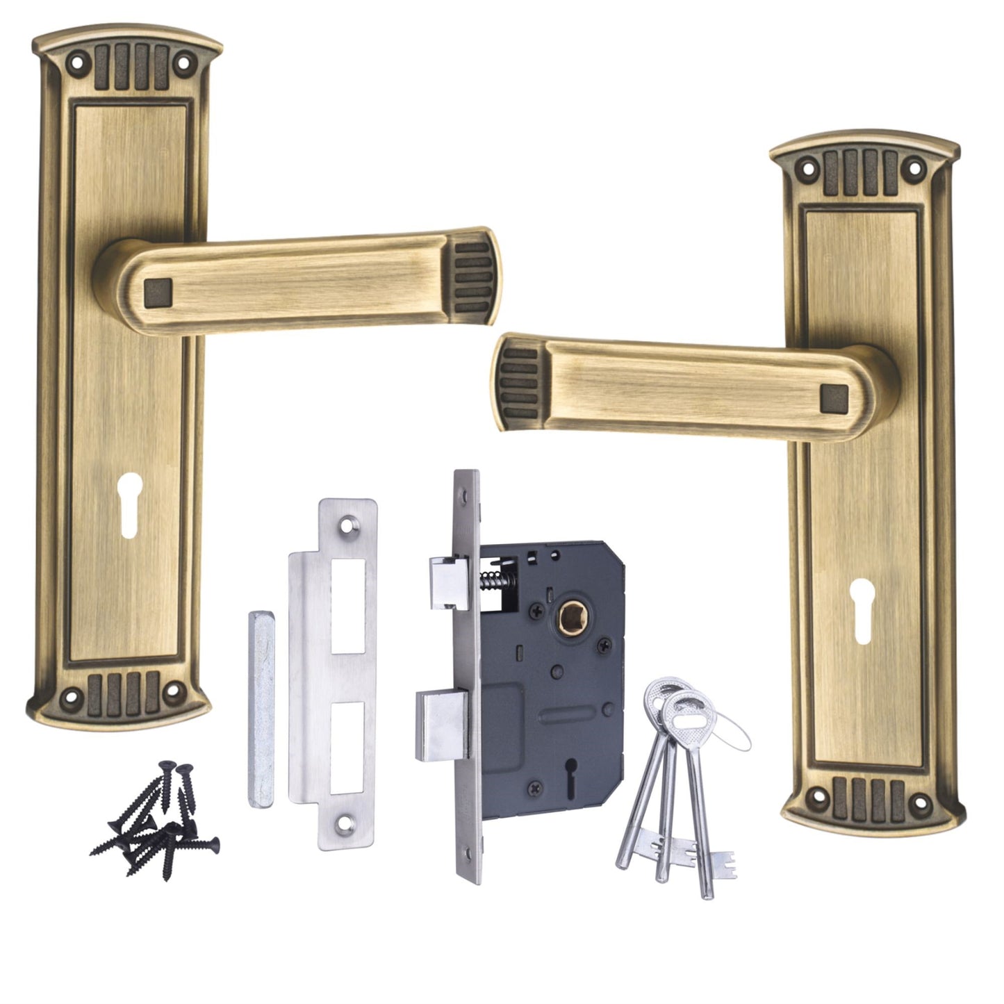 8 inch Heavy Duty Zinc Mortise Door Lock, Brass Antique Finish (O-40)