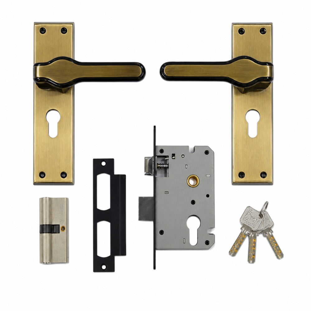 Heavy Duty Zinc Mortise Door Lock, Brass Antique Finish (8 inch) (O67)