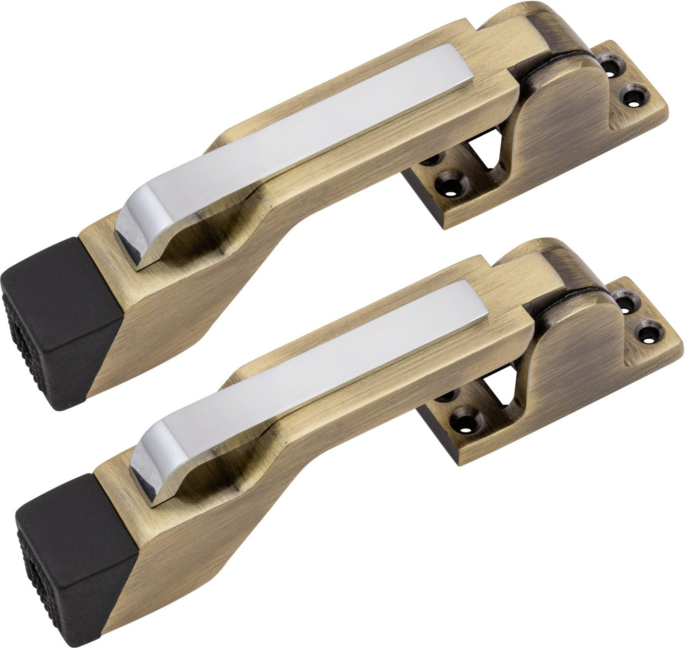 Zinc Door Stopper, Black Silver & Brass Antique (Pack of 2) (DS002)