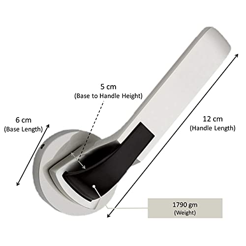 Mortise Rose Door Handle Set with Lock Body, Satin Black Finish, 10 Inch Lock Body, 6 Lever Double Stage Lockset (O-42Rose) (3 Keys)