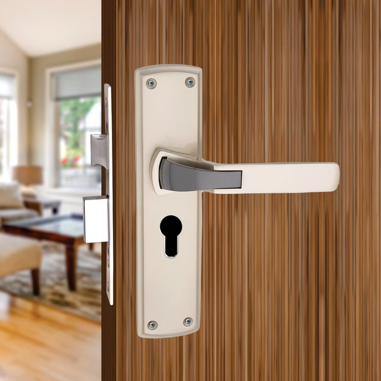 Atom 8.5 inch Heavy Duty Zinc Mortise Door Lock for Bedroom, Living Room, Main Door, Finish Satin Black | Lockset for House Hotel Office O-42