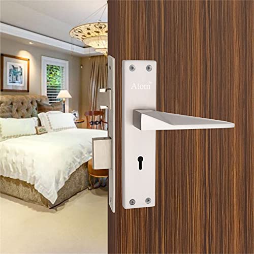 Iron Mortise Door Handle Set with Lock Body, Finish Brass Antique & CP Matt, (3 Keys), (6 Lever Double Stage Lockset) (8 Inch) (802-KY)