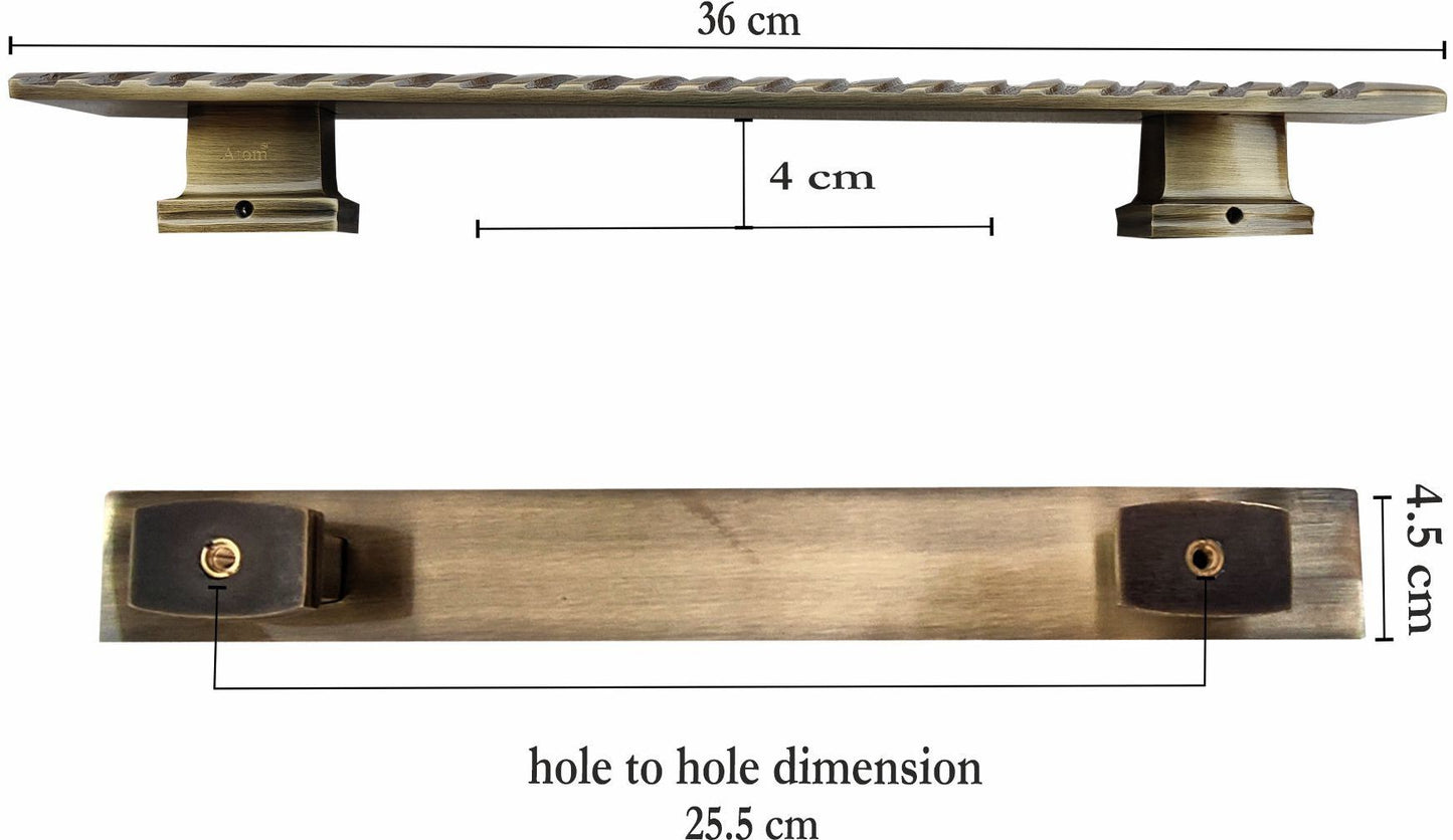 Aluminium Pull Handle, Brass Antique Finish (Pack of 1) (PH-WAVE)