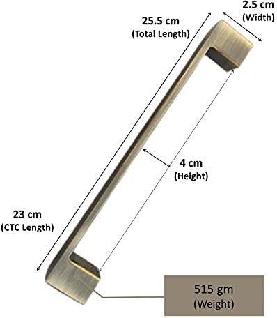 Stainless Steel Pull Handle, Brass Antique & SS Finish (Pack of 1) (PH-PHS05)